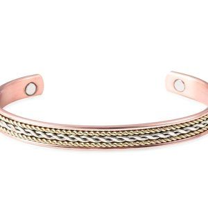 Genderless Magnetic by Design Multi Rope Cuff Bracelet in Multitone 7.50 Inch